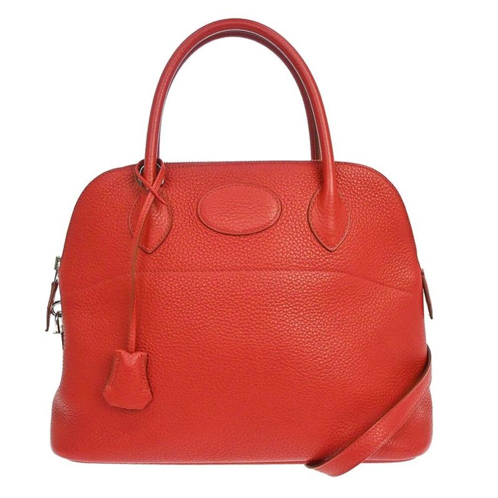 Hermes Bolide Clemence Red Leather Handbag